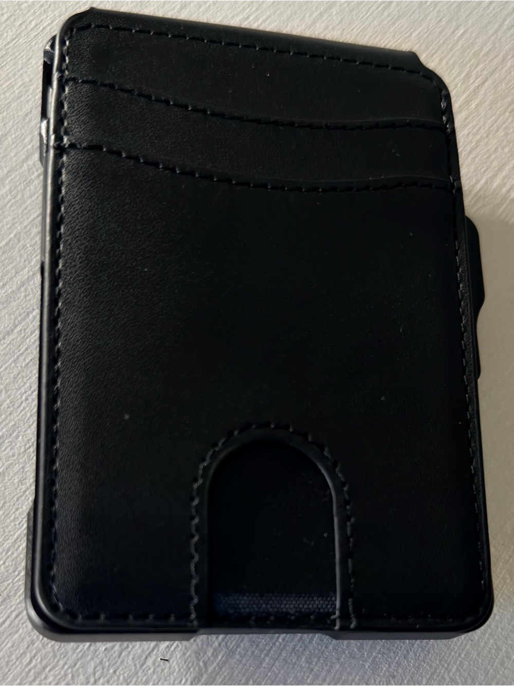 RFID-blocking,Slim Black Cardholder Wallet with Money Clip & AirTag holder - Picture 2 of 9